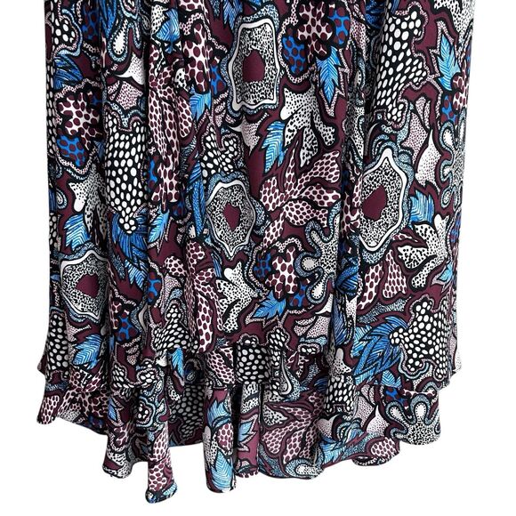 DVF DIANE VON FURSTENBERG MIDI Skirt Women's 10 Debra Floral Print Flowy Chic - Picture 5 of 8
